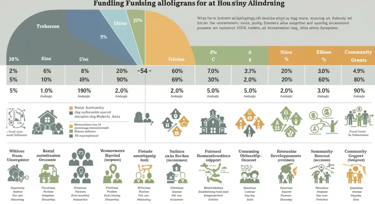 Infographic showing federal housing program funding allocation