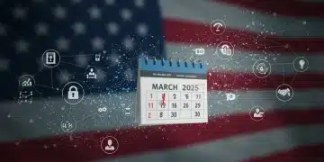 Federal Data Privacy Regulations March 2025: US Business Impact Digital illustration of data privacy regulations impact on US businesses in March 2025