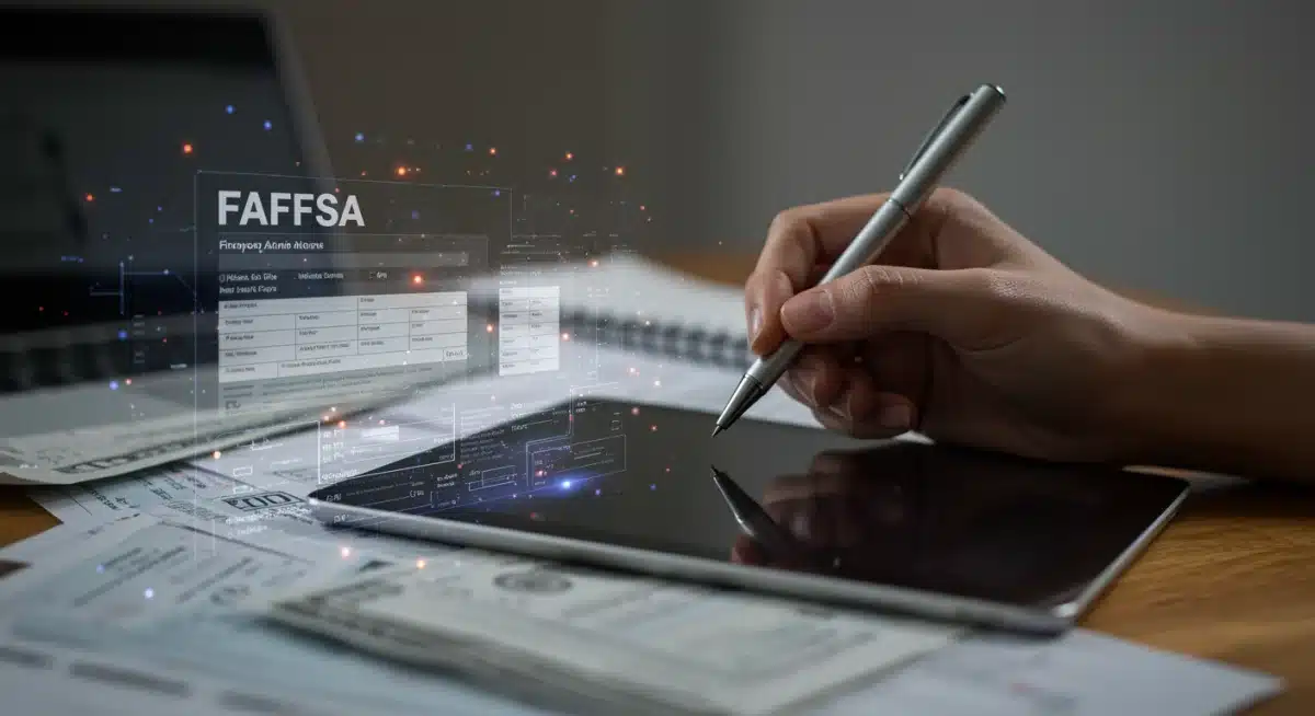 Person filling out FAFSA form digitally