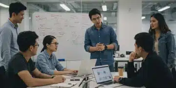 Young professionals collaborating on a project, symbolizing experiential learning and career growth in 2025.