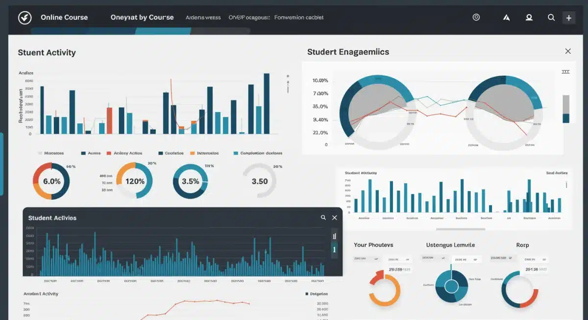 Online learning analytics dashboard showing improved engagement metrics