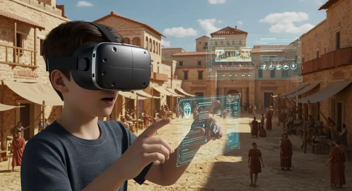 Student experiencing an immersive virtual reality lesson, demonstrating the power of VR in education.