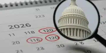 Calendar showing 2026 presidential primary dates circled in red, with US Capitol in background.