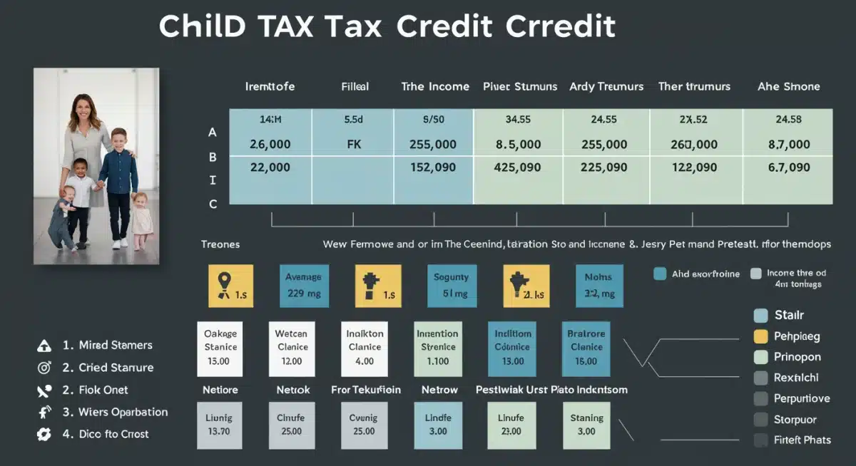 Infographic showing Child Tax Credit 2025 eligibility and credit amounts