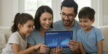 Family reviewing Child Tax Credit 2025 financial impact on a tablet