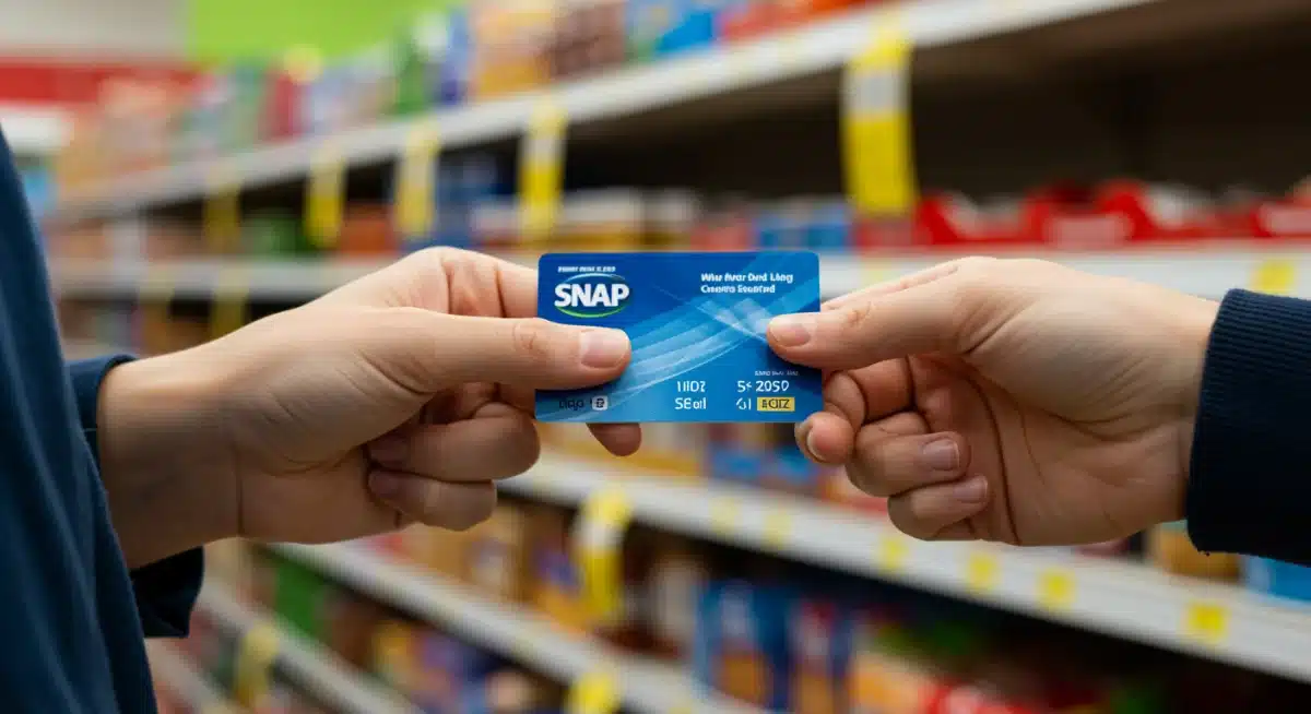EBT card being used at a grocery store checkout
