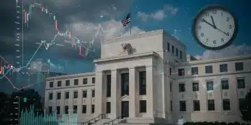 Federal Reserve building with economic data overlays for Q2 2026 interest rate adjustments