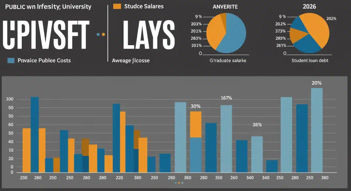 Infographic comparing public vs private university costs and ROI in 2026
