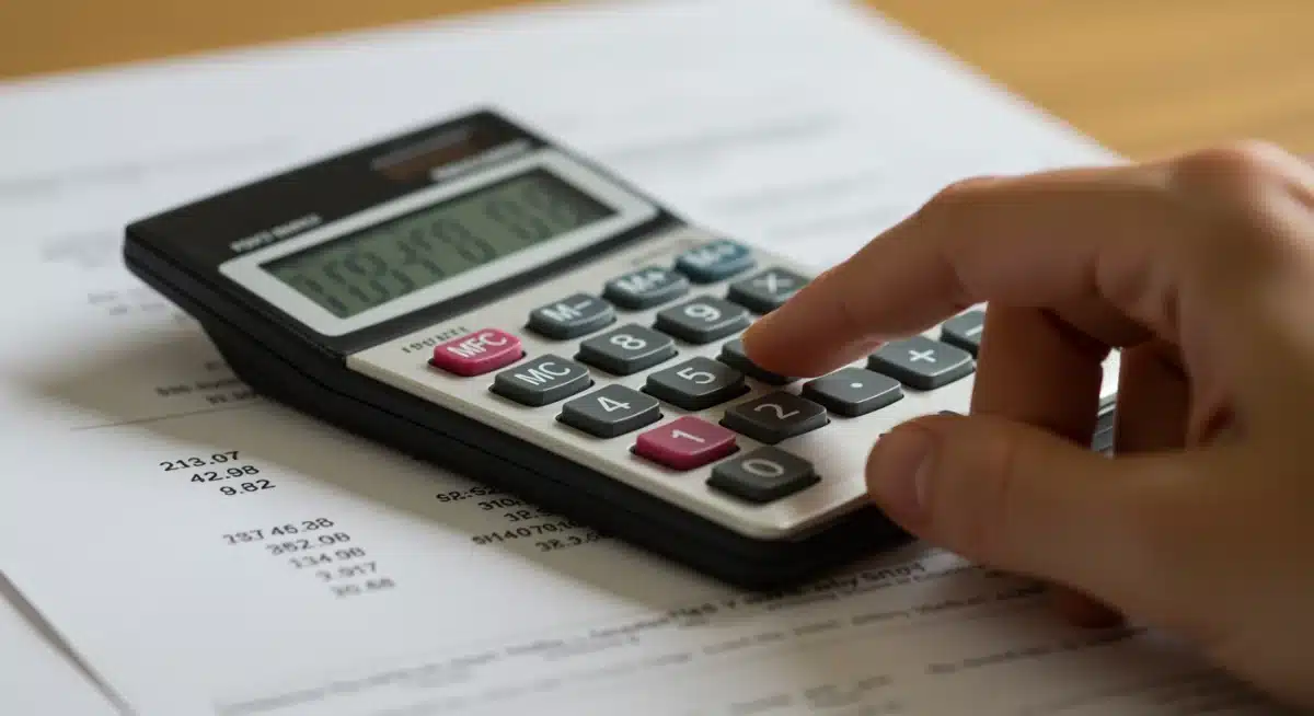 Hand calculating increased federal retirement savings with TSP statement