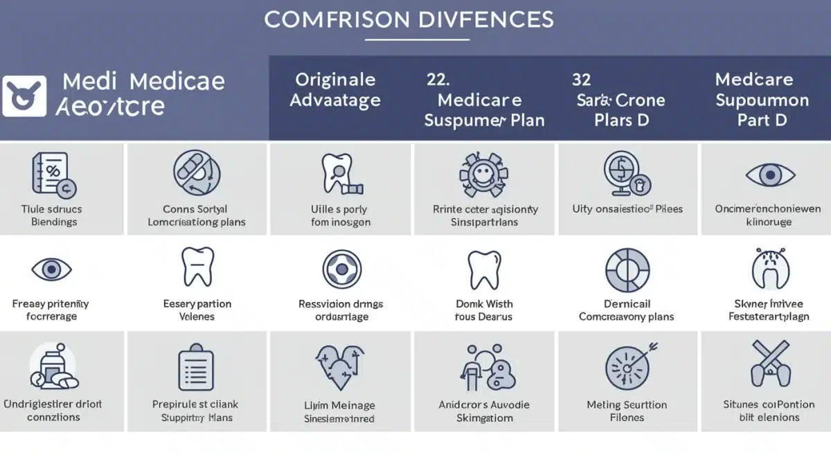 Infographic comparing Medicare Advantage with Original Medicare benefits