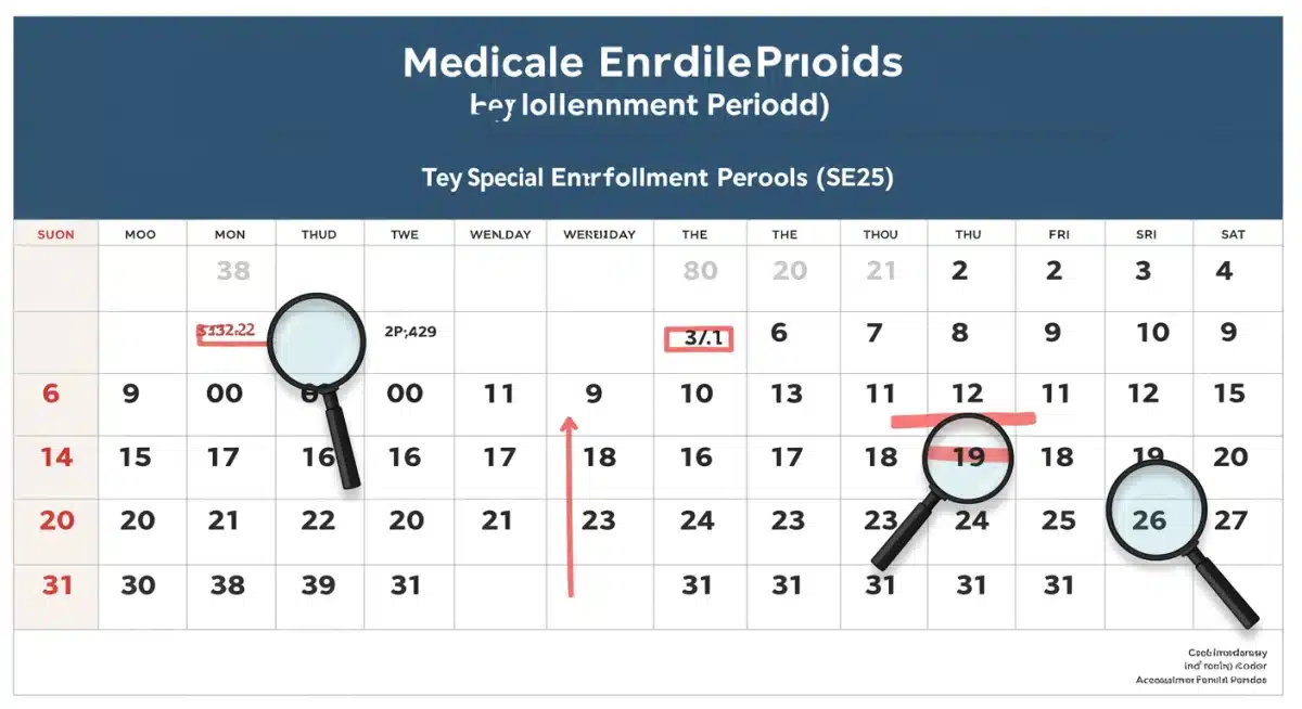 2025 Medicare enrollment period calendar with highlighted dates