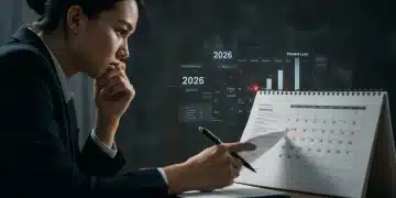 Student examining financial charts with 2026 calendar, representing federal student aid changes and repayment strategy.