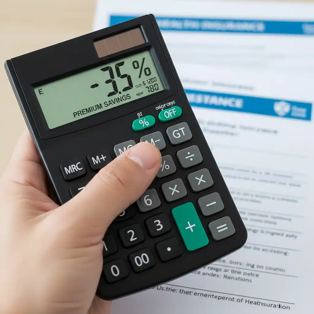 Hand with calculator showing 25% premium reduction for ACA 2026.