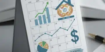 Calendar for 2026 with financial graphs and hands, symbolizing future disability benefits and financial planning.
