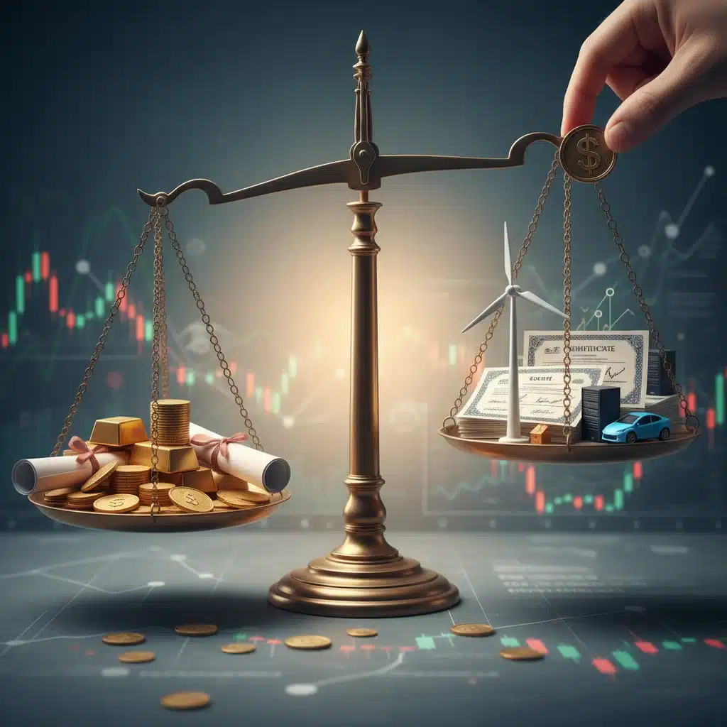 Diversified investment portfolio balancing gold and S&P 500 assets