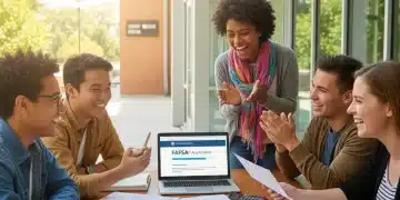 Students reviewing FAFSA information for federal student aid 2026