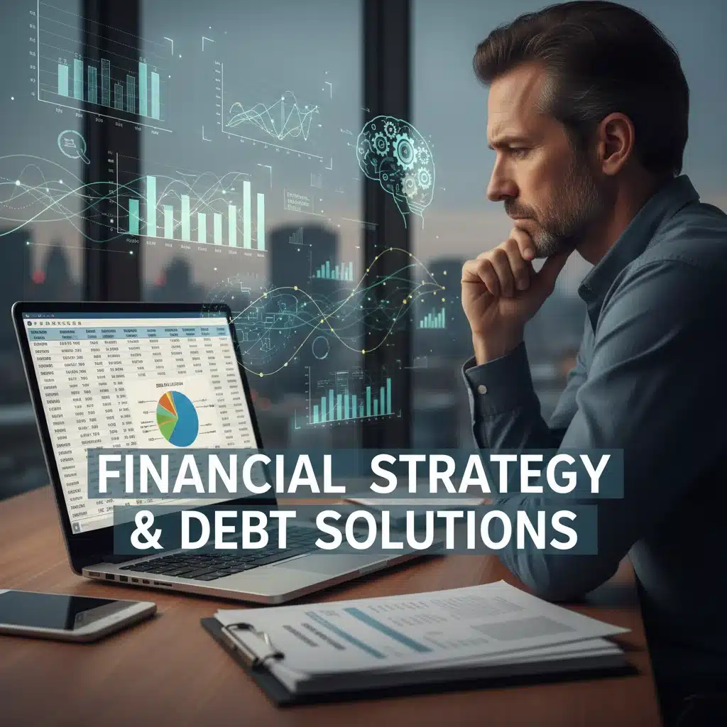 Individual analyzing financial statements, planning for student loan repayment.