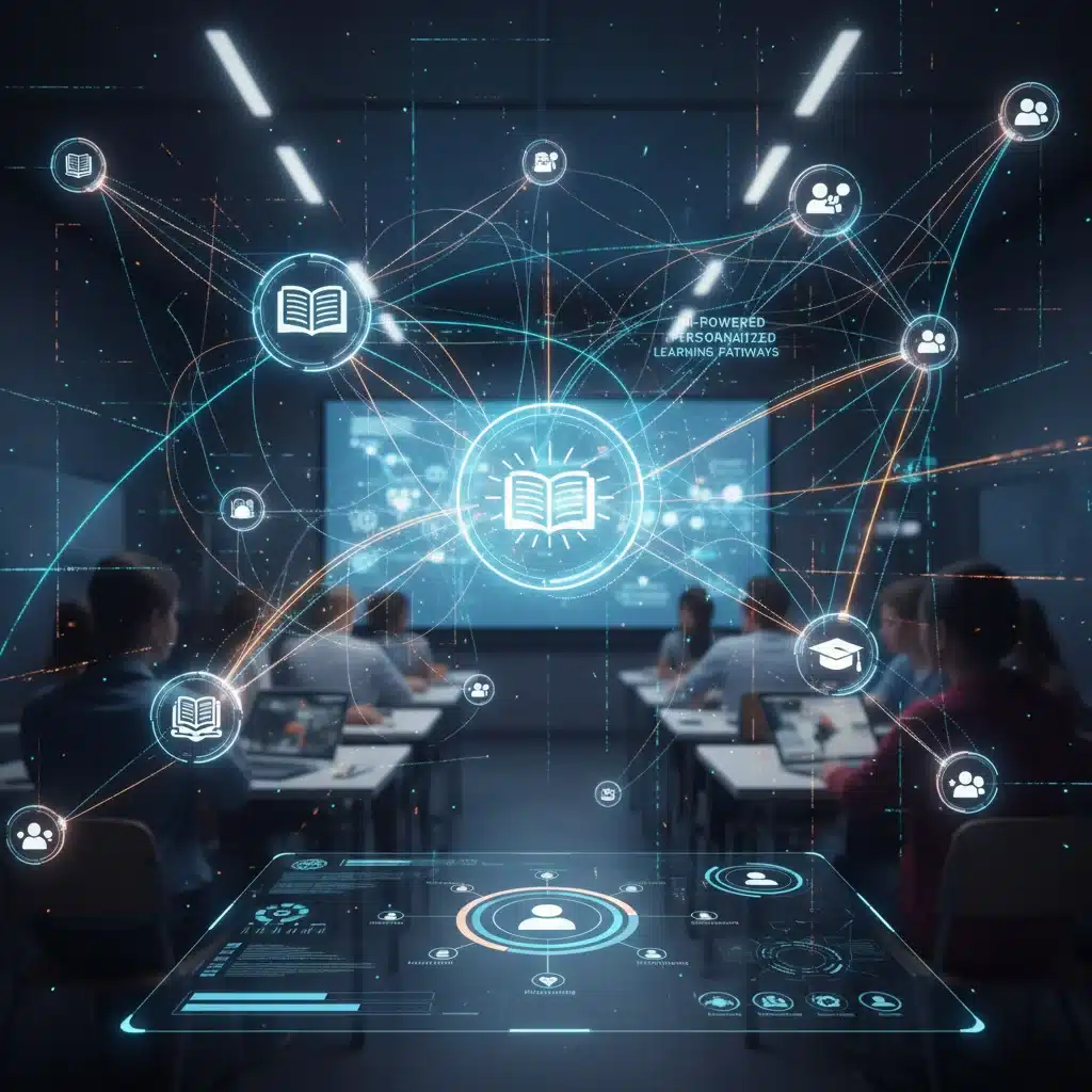 AI algorithms personalizing learning paths for students