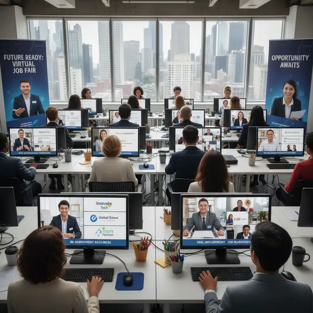Job seekers participating in a virtual job fair for re-employment