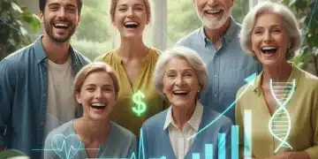 Diverse group smiling, symbolizing maximized health benefits for 2026 with financial and calendar icons.