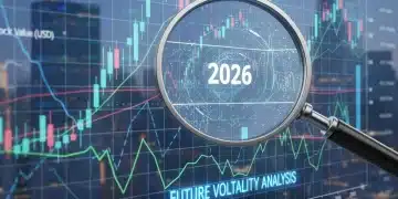 Financial chart showing market volatility with a focus on 2026, representing investment analysis.