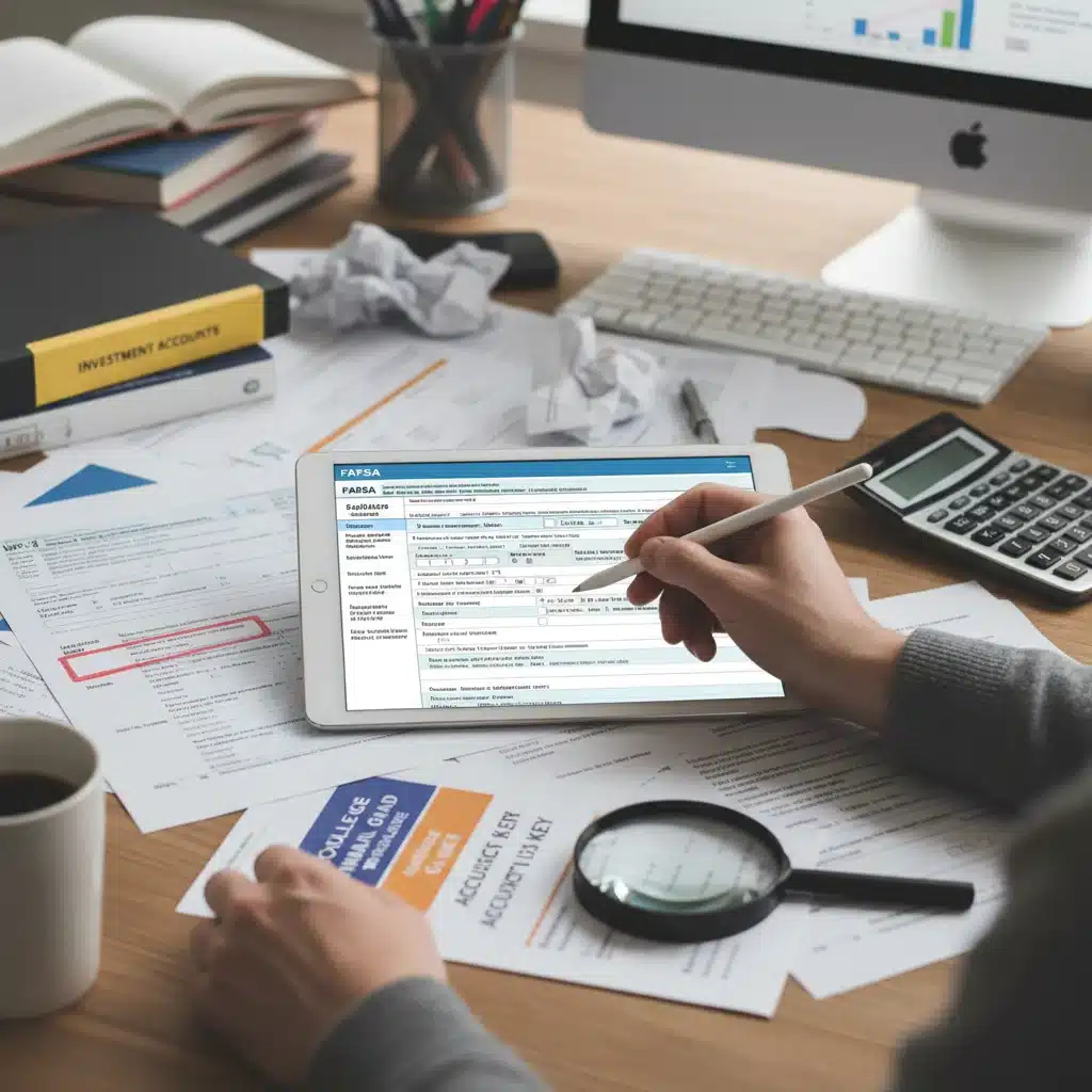 Hand filling out FAFSA form on tablet