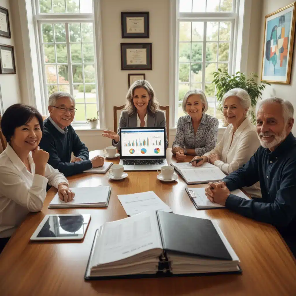 Retirees discussing financial planning with an advisor