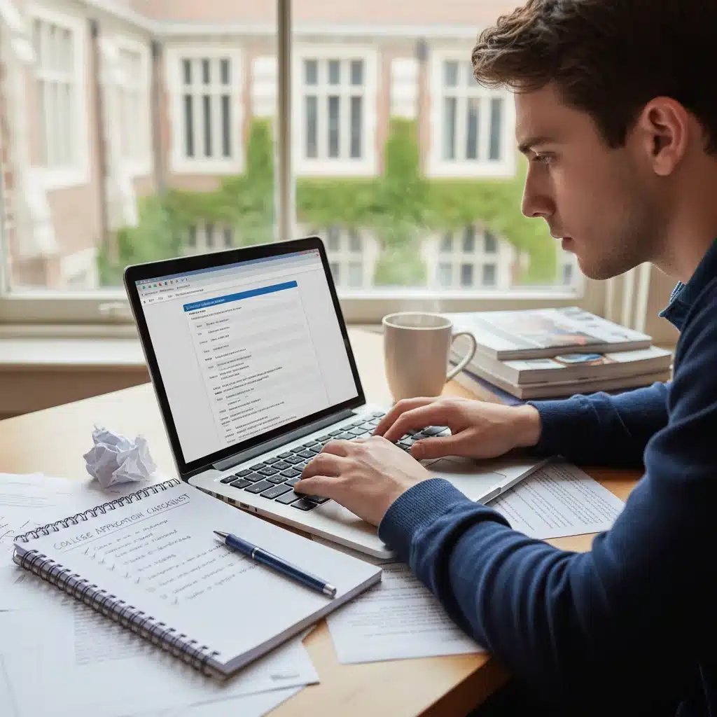 Student completing college application for 2026-2027 academic year