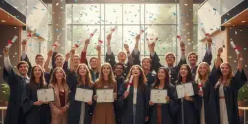 Students celebrating college scholarship success 2026